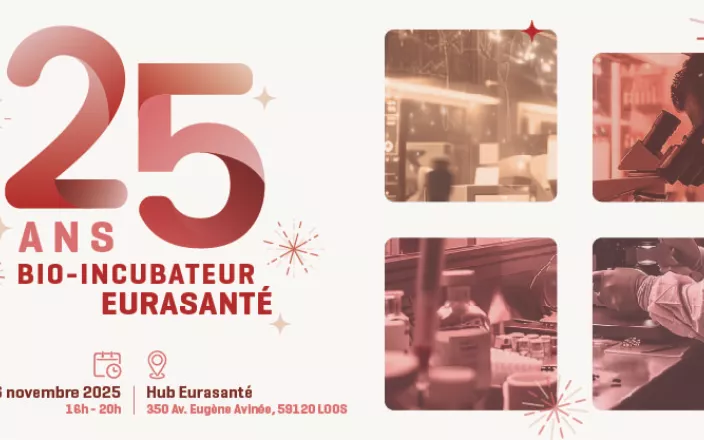 infographie reprenant les éléments de l'évènement du bio incubateur et ses 25ans