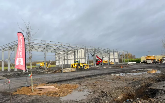 Pose 1ère pierre Programme Barry site Delys Food à Fretin 06/12/2025 