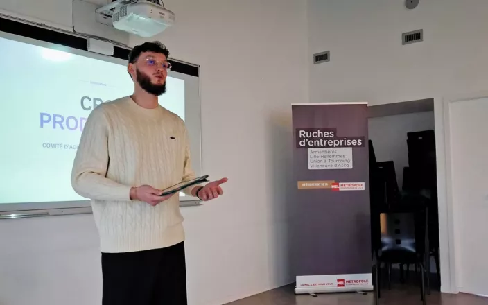 Présentation par un dirigeant d'entreprise au Comité d'agrément des Ruches de la MEL du 26 janvier 2026 